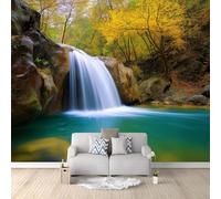 Carta da parati Paesaggio Della Cascata Nella Foresta 200x140 cm Murale Carta da parati Stampa 3D Moderna, Fotomurale Decora per Camera Letto, Soggiorno, Stanza Bambini