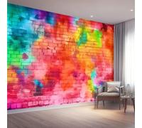 Carta da parati Panoramica 3D, Colore Murale alla Moda Dimensioni Personalizzabili - Street art Muri di mattoni Graffiti Carta da parati non tessuta per Soggiorno Camera Da Letto 400 x 280 cm