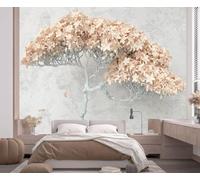 Carta da parati panoramica 3D di seta, 300 x 210 cm, un grande albero giallo, grandi murali, piante, moderno minimalista per soggiorno, camera dei bambini, decorazione