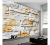 Carta da parati panoramica 3D geometria rocce strisce, carta da parati murale texture architettoniche per soggiorno camera da letto cameretta - Decorazione murale fotografica 200L x 140A cm