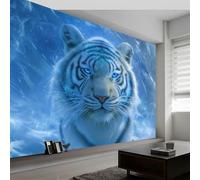 Carta da parati panoramica animali tigre strisce, foto murale moderna 500L x 280A cm - Carta da parati decorazione casa arte fantasy per soggiorno camera dei bambini ufficio