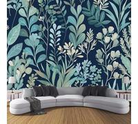Carta Da Parati Panoramica Fiori Naturali 3D Seta,300L × 210A Cm - Carta Da Parati Elementi Fogliari Delle Piante - Marina Grandi Murali Poster Per Soggiorno,Camera Da Letto,Adulto E Studio