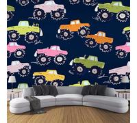 Carta Da Parati Panoramica Modello Cartone Animato 3D Seta,200L × 140A Cm - Carta Da Parati Simpatico Monster Truck - Marina Grandi Murali Poster Per Soggiorno,Camera Da Letto,Adulto E Studio