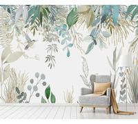 Carta da parati panoramica natura giungla 3d seta, 500 x 280 cm, carta da parati giungla tropicale, foglie, fiori, uccelli grandi murali, poster per soggiorno, adulto camera dei bambini, decorazione