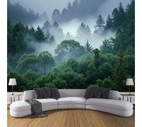 Carta da Parati Panoramica Nebbia Foresta Fitto Cime Degli Alberi Piante Foto Wallpaper Poster Gigante Design 250×170cm Murale Decor della Parete Soggiorno Camera da Letto Carta da Parati