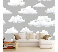Carta da Parati Panoramica Nuvole grigie 350x256 cm Carta da Parati Murale Non Tessuto Poster Gigante, per Camera da Letto Soggiorno TV Sfondo Parete Murali