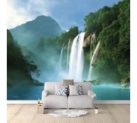 Carta da Parati Panoramica Paesaggio Della Cascata Nella Foresta 500x280 cm Carta da Parati Murale Non Tessuto Poster Gigante, per Camera da Letto Soggiorno TV Sfondo Parete Murali