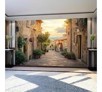 Carta da Parati Panoramica Percorsi di campagna e di piccole città Fotomurale 300 x 210 cm Antichi Borghi Decorazione da Parete per Bambini Camera da Letto Soggiorno Poster Grande
