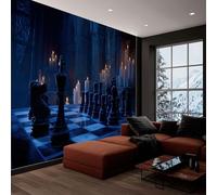 Carta da parati panoramica scacchiera gotico castelli, foto murale moderna 200L x 140A cm - Carta da parati decorazione casa moderno di metà secolo per soggiorno camera dei bambini ufficio