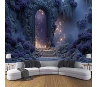 Carta da parati panoramica Scena In Stile Fantasy 3d seta,400L × 280A cm - Carta da parati Arco Cosmico - Blu grandi murali poster per soggiorno,camera da letto,adulto e studio