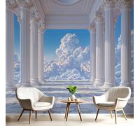 Carta da Parati Panoramica Stile Architettonico Classico 350L × 256A cm Carta da Parati Fotografica in Seta 3D Edificio Con Colonnato Alto Poster Gigante Murale