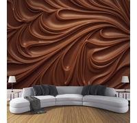Carta Da Parati Panoramica Texture Di Cioccolato 3D 400x280cm, Murale in Seta Tema Del Cibo Di Lusso, Marrone Scuro Poster Murale Giganti Decorazione Da Muro per Soggiorno Camera Da Letto
