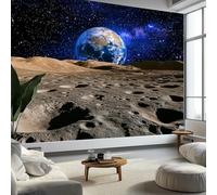 Carta da Parati Panoramica Universo Spazio Galassia Luna, Carta da Parati Tessuto Non Surrealismo per Camera da Letto Soggiorno Sala da Pranzo - Decorazione Murale Moderna Sfondo 400L x 280A cm