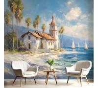 Carta da Parati PanoramicaIsola Di Santa Barbara Spiagge Foto Wallpaper PosterXXL DesignClassica Chiesa Murale Decor della Parete Soggiorno Camera da Letto Carta da Parati Muro400×280cm