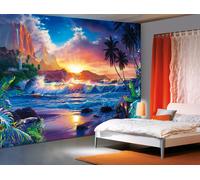 Carta da Parati Paradise Camera Murale 366x254cm Fantasy Tropicale Scena Palme
