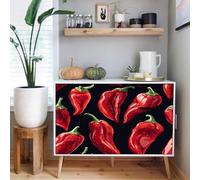 carta da parati per bagno 44 X300Lcm Peperoncini Rossi carta da parati bagno Rivestimento decorativo per pareti di casa vacanza, impermeabile e senza bisogno di colla Z261602