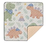 Carta da parati per bambini a forma di libro con dinosauro, grande tappetino antiscivolo per bambini, leggero, per la pancia e gattonare, per bambini, 127 x 127 cm
