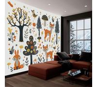 Carta da Parati per Bambini Animali Della Foresta Cervi Bianco, Fotomurali Fotografica Murale Moda Decorazione da Muro Poster Giganti da Parete 150x105 cm per Camera da Letto