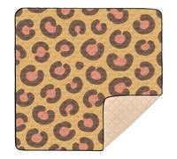 Carta da parati per bambini con stampa leopardata, 4 grandi e robuste, tappetino per attività al chiuso e all'aperto, comodo tappetino da palestra per bambini, 127 x 127 cm