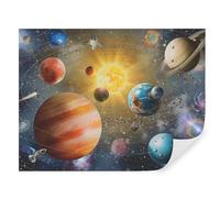 Carta da parati per bambini, fotomurali 360x250 cm, spazio incantato, il sistema solare bambini fotografica murale per camera da letto, u97222