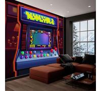 Carta da Parati per Bambini Retro Console Per Videogiochi Rosso, Fotomurali Fotografica Murale Moda Decorazione da Muro Poster Giganti da Parete 150x105 cm per Camera da Letto