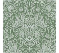 Carta Da Parati Verde Tinta Sage Teal Smeraldo Floreale Con Pannello In Legno