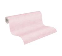 Carta da parati per cameretta A.S. Creazione Lilly & Luis - Carta da parati in tessuto non tessuto tinta unita - 10,05 m x 0,53 m - Rosa - Prodotto in Germania - 771784