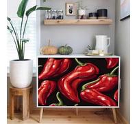 carta da parati per cucina 44 X1000Lcm Peperoncini Rossi carta da parati geometrica Perfetto per cucine e bagni, materiale lavabile, anti-umidità e lunga durata Z261580