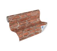 Carta da parati per pareti domestiche DESIGNDROP - carta da parati non tessuta preverniciato in rosso, marrone - 10,05 m x 0,53 m - Carta da parati moderna in mattoni per il soggiorno - 784561