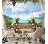 CARTA DA PARATI PERSONALIZZATA ARREDAMENTO CASA DESIGN TROMPE L'OEIL NATURA LAGO