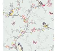 Carta Da Parati Phoebe Uccelli - Pastel Florale Farfalla - Vari Colori
