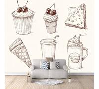 Carta da parati Pizza 250 × 175 cm Fotomurali in TNT Murale alla moda Decorazione da Muro XXL Poster Gigante da Parete Torta Pizza Gelato Carta per pareti Camera da Letto