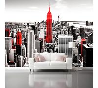 Carta Da Parati Punti Di Riferimento Della Città Edifici Rossi Alti 3D Fotomurale - Design Moderno In Tessuto Non Tessuto Per Soggiorno Camera Da Letto Cucina - Murale 400 X 280 Cm