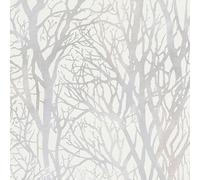 Albero Rami Parati Bianco & Argento - AS Creation 300941 Foresta Metallico