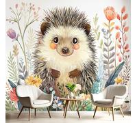Carta Da Parati Riccio Carino 250X175Cmcolori Misti Tessuto Di Seta Murale Alla Decorazione Da Muro Gigante Design Carta Per Pareti Stile Illustrazione Ad Acquerello Aspetto Concreto Natura