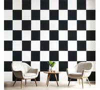 Carta Da Parati Scacchiera Bianca Nera 400×280Cm Carta Da Parati In Tessuto Di Seta Stile Minimalista Moderno Decorazione Soggiorno Camera De Letto Sala Ufficio Bianco