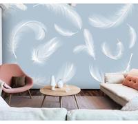 Carta da parati semplice acquerello feather bianca sfondo muro soggiorno camera da letto caffetteria murale, 3D, 400x280cm
