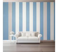 Carta Da Parati Semplicità Moderna Strisce Consistenza Blu Bianco 3D Fotomurale - Poster Gigante Da Parete Per Camera Da Letto, Soggiorno,Corridoio - Decorazione Murale 200 X 140 Cm