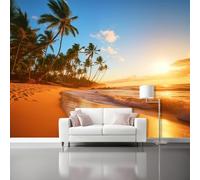 Carta da Parati Spiagge Tropicali Palme Motivo - 200 x 140 cm Art Carta Da Parati Fotografica per Soggiorno Camera Ristorante Camera, Natura tema 3D Murale Decorazione da Parete