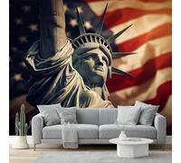 Carta da parati Statua della Libertà, monumento storico Murale alla moda Decorazione da Muro 250 x 175 cm MuraleModerne Decorazione Soggiorno Camera De Letto Sala Ufficio Grigio Rosso e Bianco
