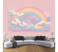 Carta da Parati Stile Acquerello 150L × 105A cm Fotomurali Adesivi Murali Parete Moderna per Pareti Adesiva Muro Decorativo Fotomurale Nuvole Arcobaleno Da Sogno