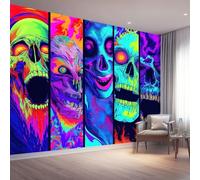Carta Da Parati Stile Gotico Viola Teschio Fantasia 300 X 210 Cm Vello Sfondo Murale Xxl Moderne Decorazione Grande Sfondo Per Tv Soggiorno Camera De Letto Sala Ufficio