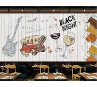 Carta da parati, tavola di legno dipinta a mano, cultura del vino, pittura decorativa, caffetteria, ristorante, murale, 3D, 250x175cm