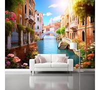 Carta Da Parati Temi Natura - 300 x 210 cm 3D Effetto Carta Da Parati Non Tessuto Decorazioni Per Soggiorno Camera Da Letto, Città Di Venezia Motivo Murales