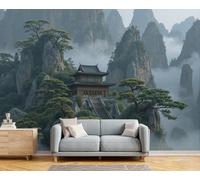 Carta Da Parati Tempio Di Montagna Fotomurali In Seta Murale Alla Mistero Classico Decorazione Da Muro Panoramico Poster Design Carta Per Pareti 400X280Cm Fotomurale