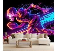 Carta da Parati Teschio Sport Rugby Graffiti Fotografica 3D Fotomurali Non Tessuto Opaco Murales Per Camera da Letto Soggiorno Ufficio Camera Ragazzi Muro di Sfondo Decor da Parete 350x256 cm