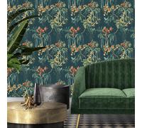 Carta Da Parati Testurizzata Verde Blu Floreale Moderna Belgravia 2162 Suki