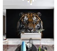 Carta da Parati Tigre Nera Animale Carta da Parati Bambini Camera da Letto Adulto Soggiorno Cucina TV Sfondo Tessuto di Seta Decorazione Senza Colla 190x148cm