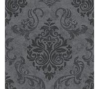 Carta da parati tnt (tessuto non tessuto) damascata barocca Grigio Argento Nero/Antracite 953723 95372-3 A.S. Création Memory 3 | Grigio/Argento/Nero/Antracite | Rotolo (10,05 x 0,53 m) = 5,33 m²