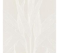 Carta da parati tnt (tessuto non tessuto) foglie palme Beige 361232 36123-2 Livingwalls Hygge | Beige | Rotolo (10,05 x 0,53 m) = 5,33 m²